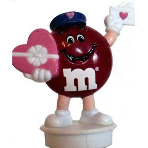 1995 M&Ms Red Mailman with Candy Valentine Topper